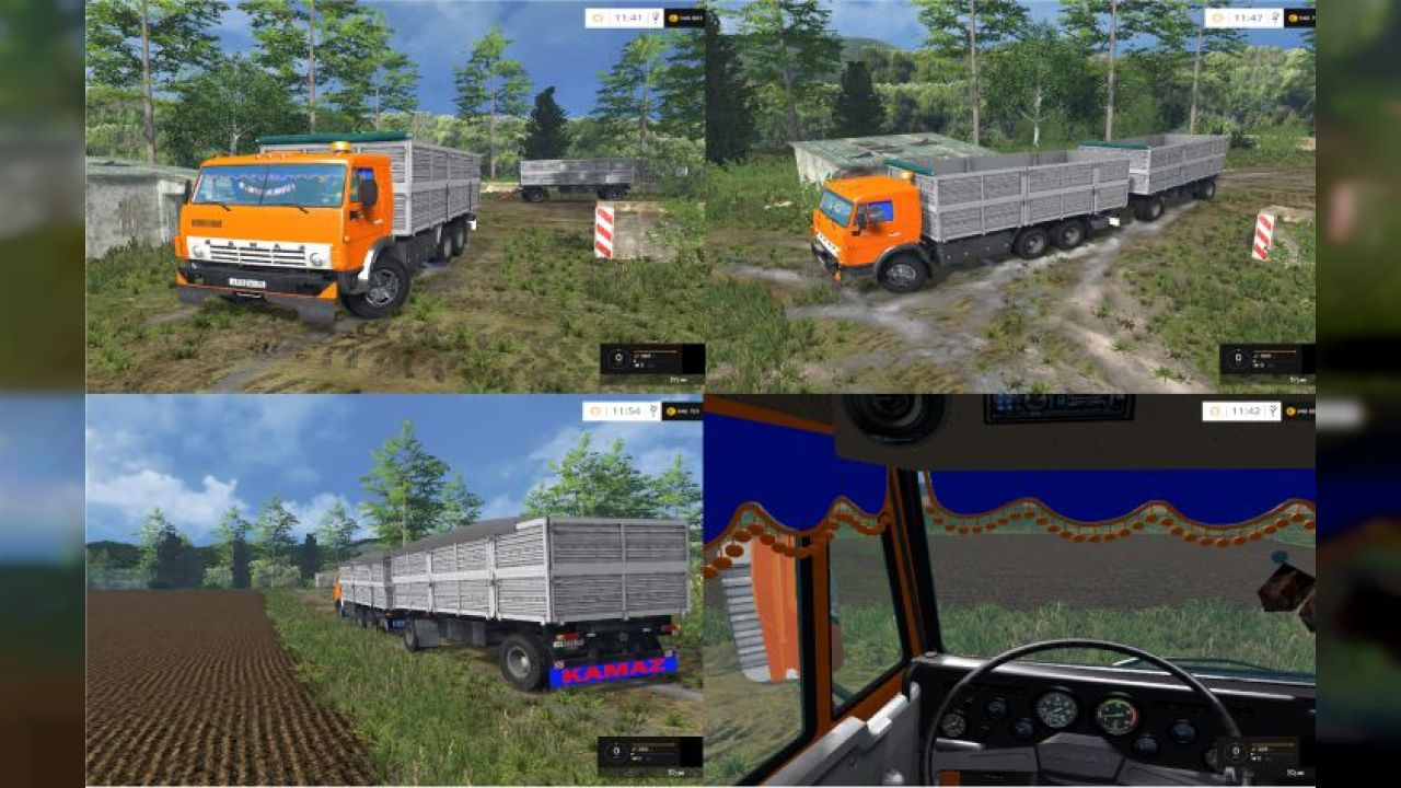 KamAZ 53212 yellow + trailer GKB v2.0