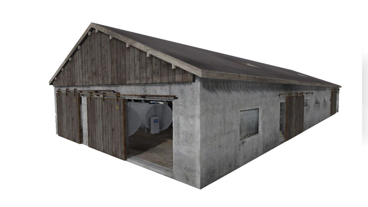 Milk cowshed with milking parlor
