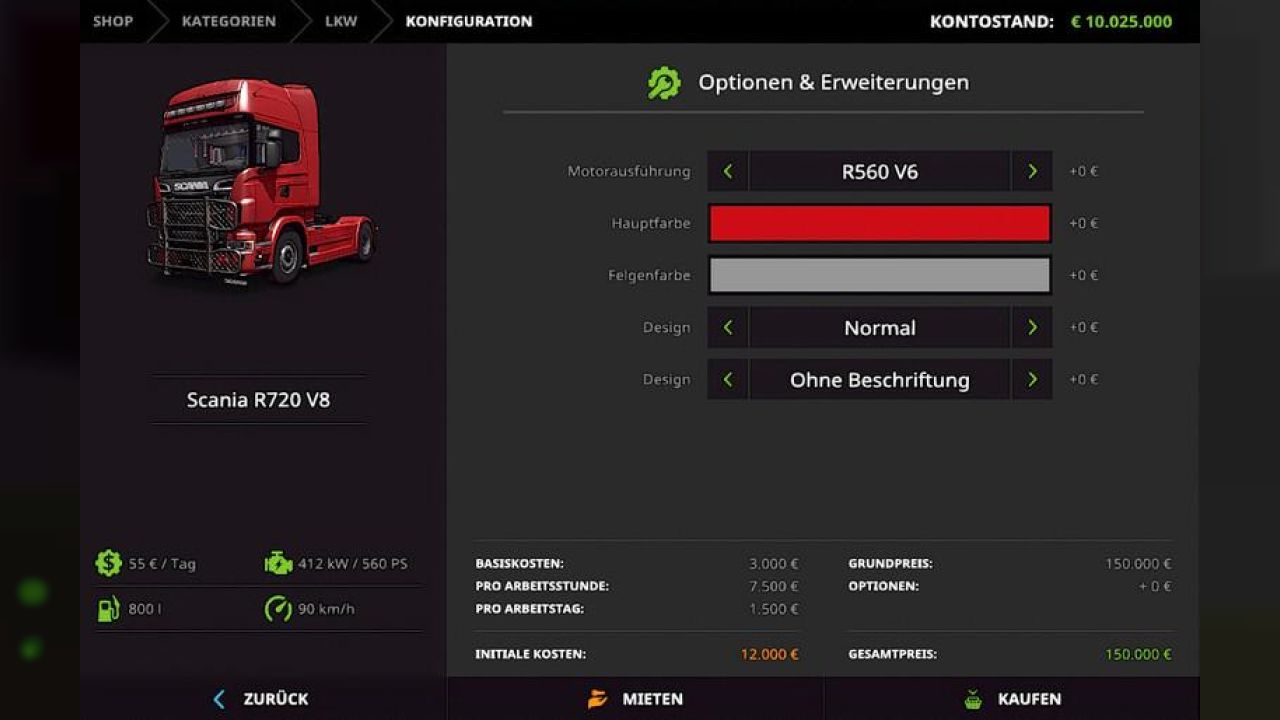 Scania R720 V8 nachtrag v1.0.0.1