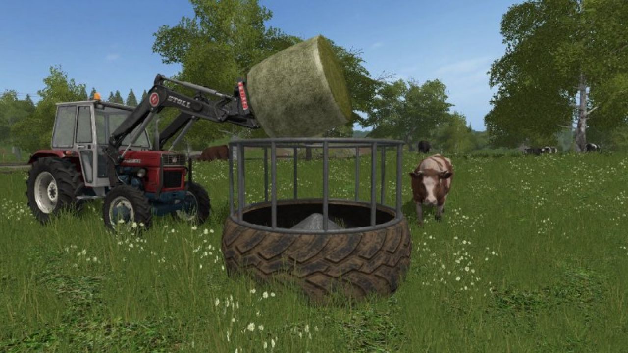 Tyre cattle feeder
