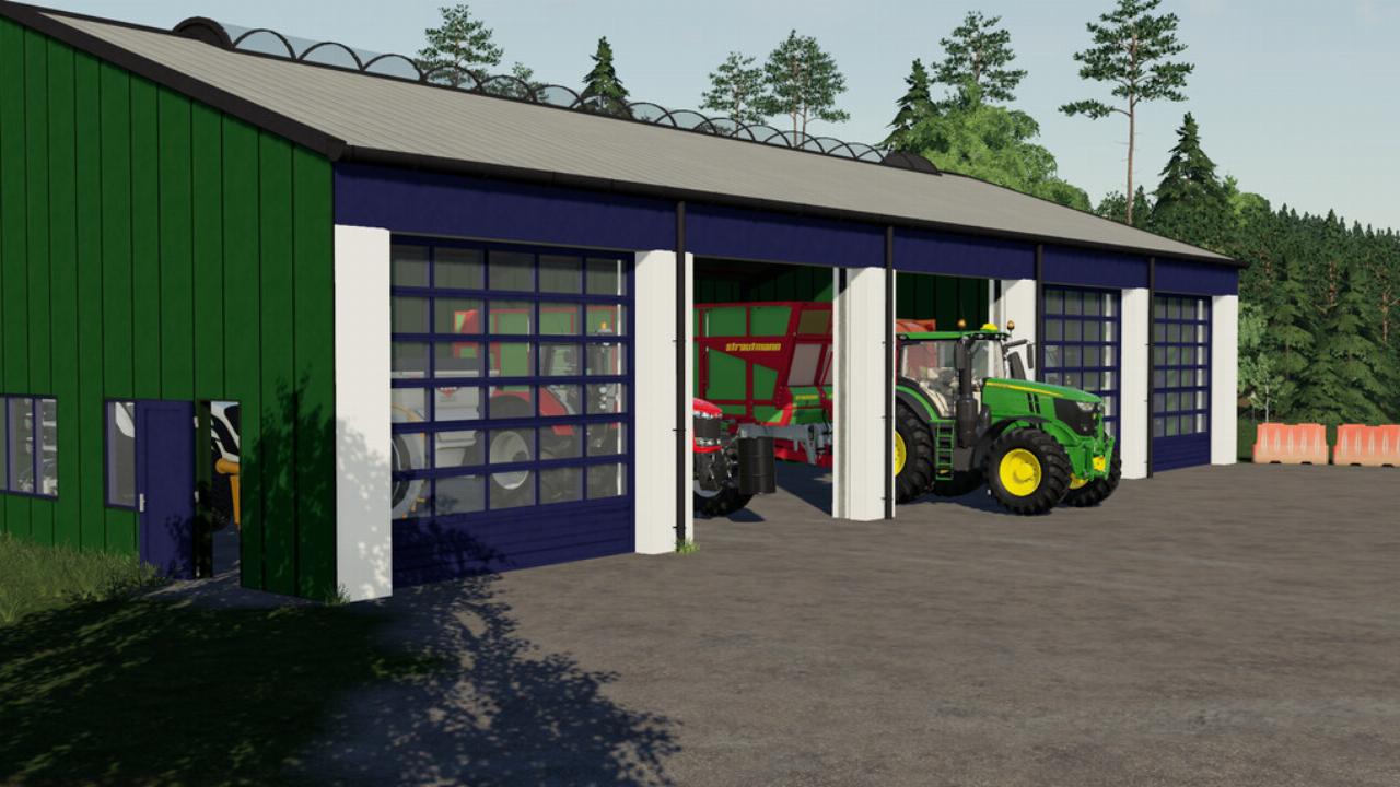 Hangar pour véhicules agricoles