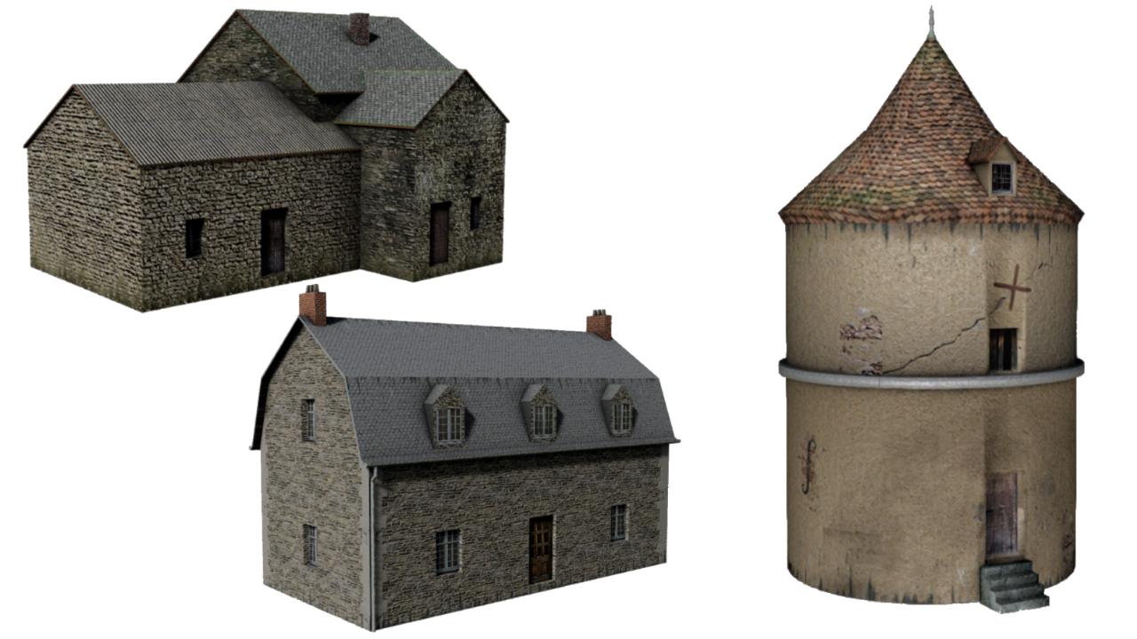 Pack 3d mapping houses and dovecote