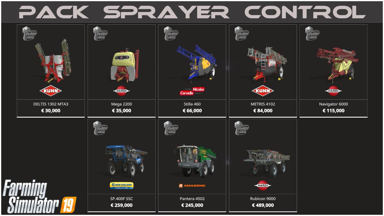 Pack sprayer control