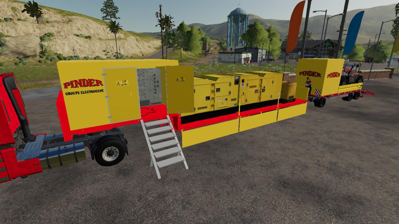 PINDER generator set and platform trailer