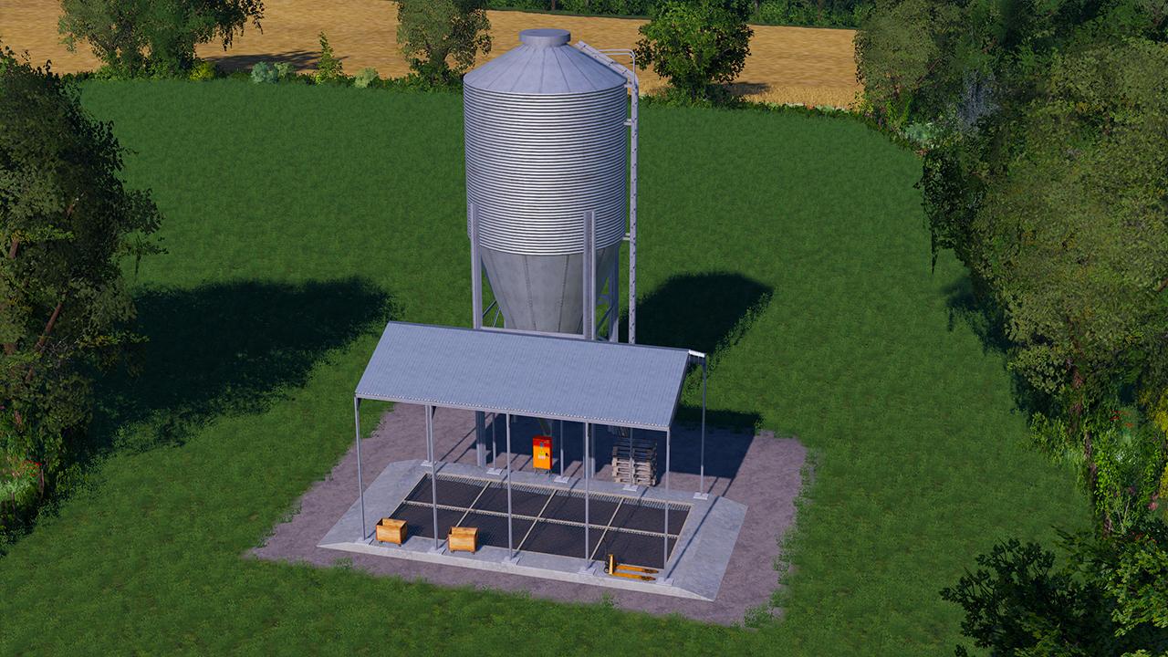 Placeable sheltered silo
