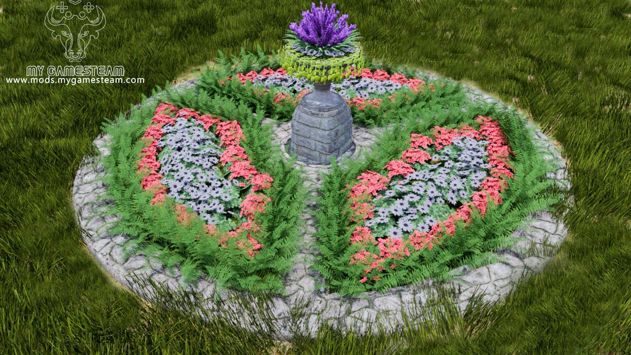 Parterre de fleurs rond