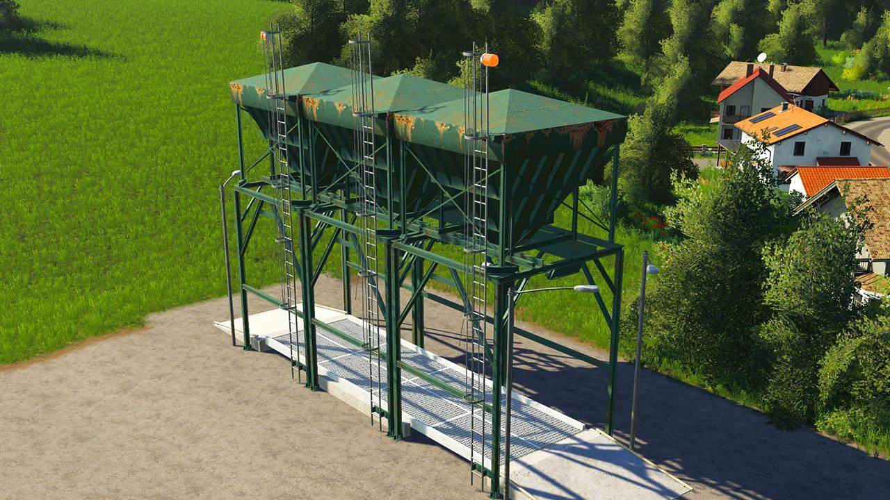 Placeable steel silo
