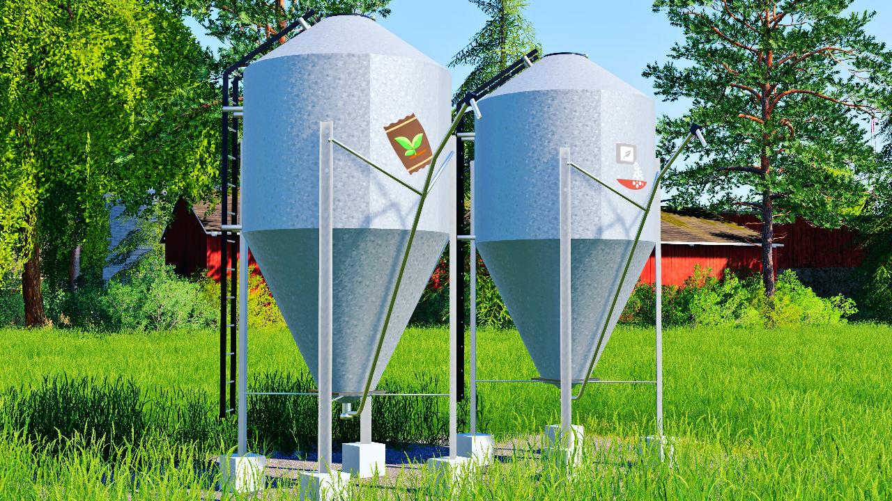 Kleine Dünger- und Saatgutsilos