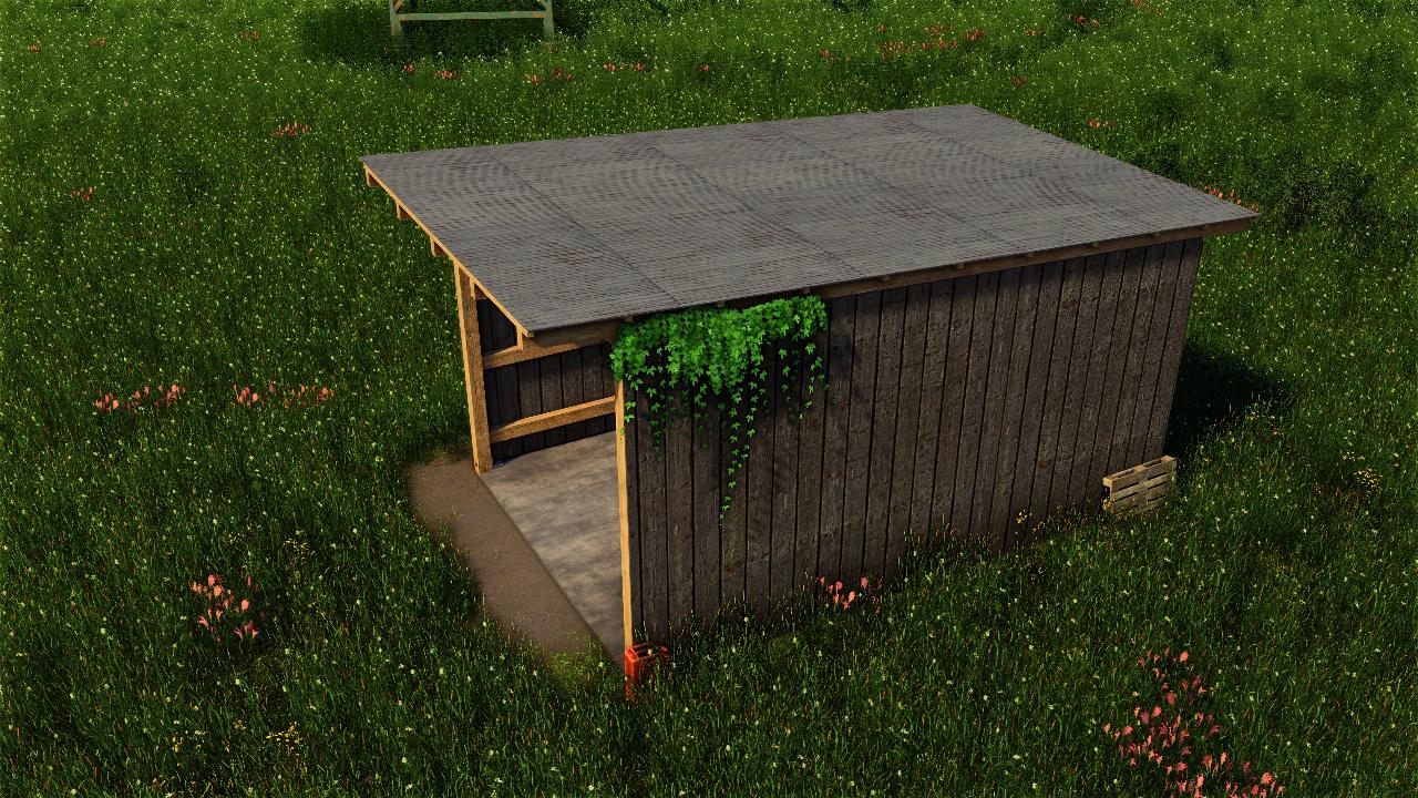 Small wooden shelters