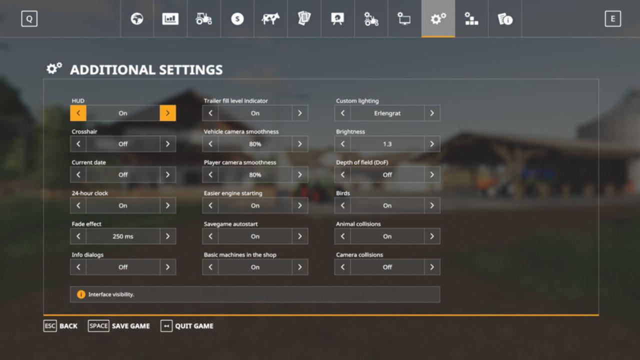 Additional Game Settings