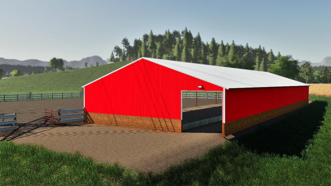 American barn with paddock