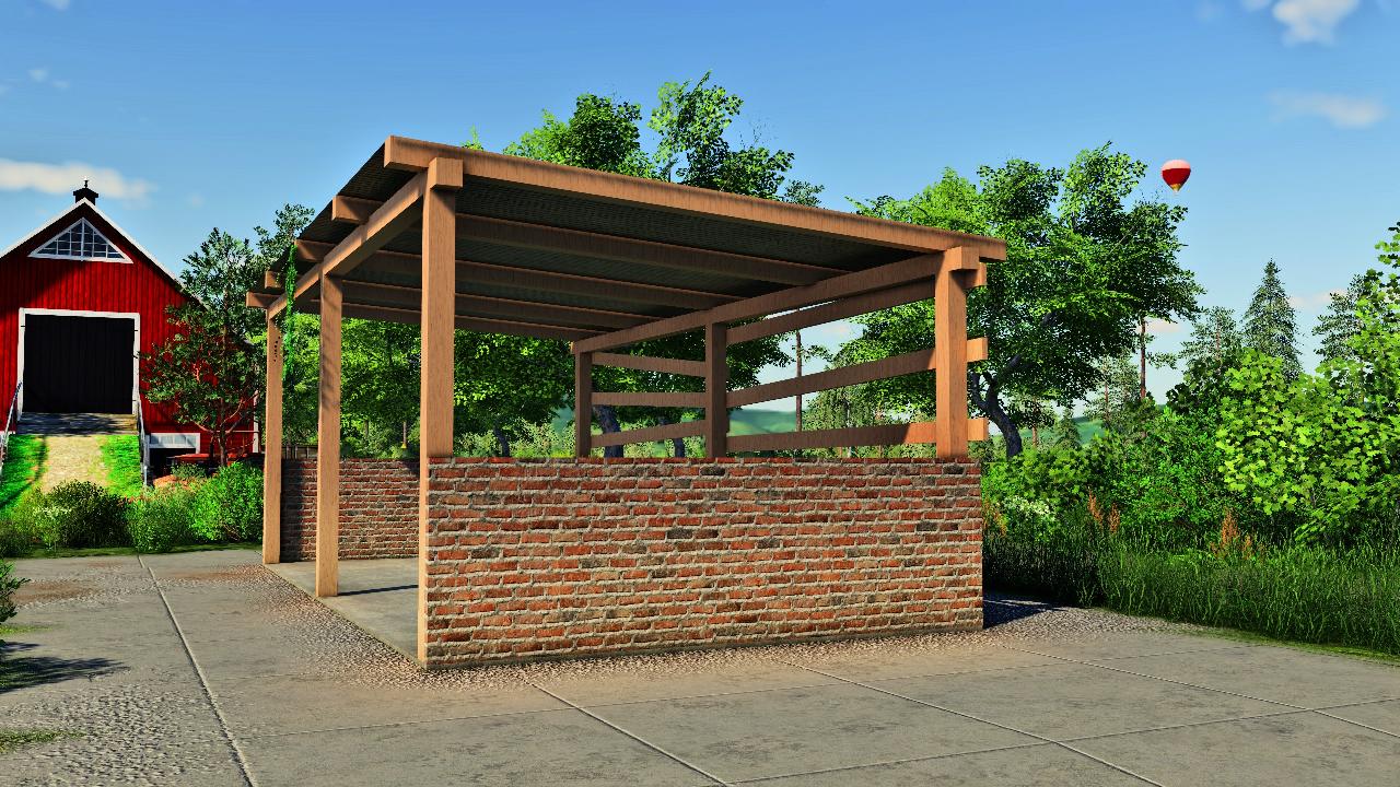 Brick and wood shelter