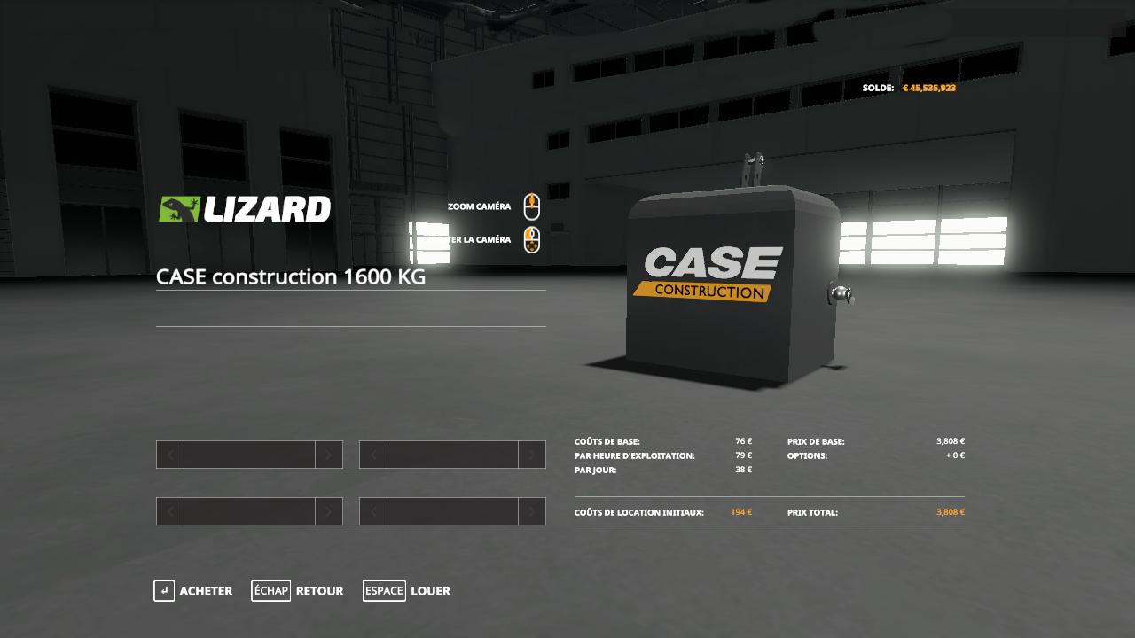 Mass Case Construction 1600 KG