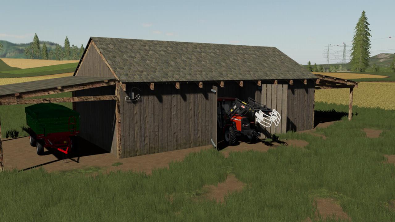 Old Wooden Barn With Shed