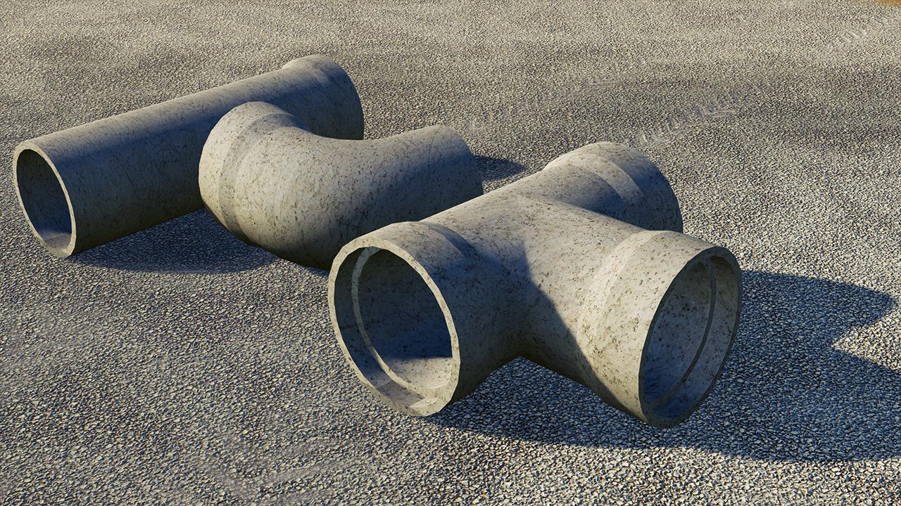 Pack of dynamic concrete pipes