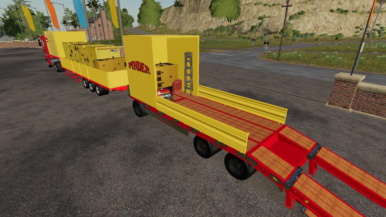 PINDER generator set and platform trailer