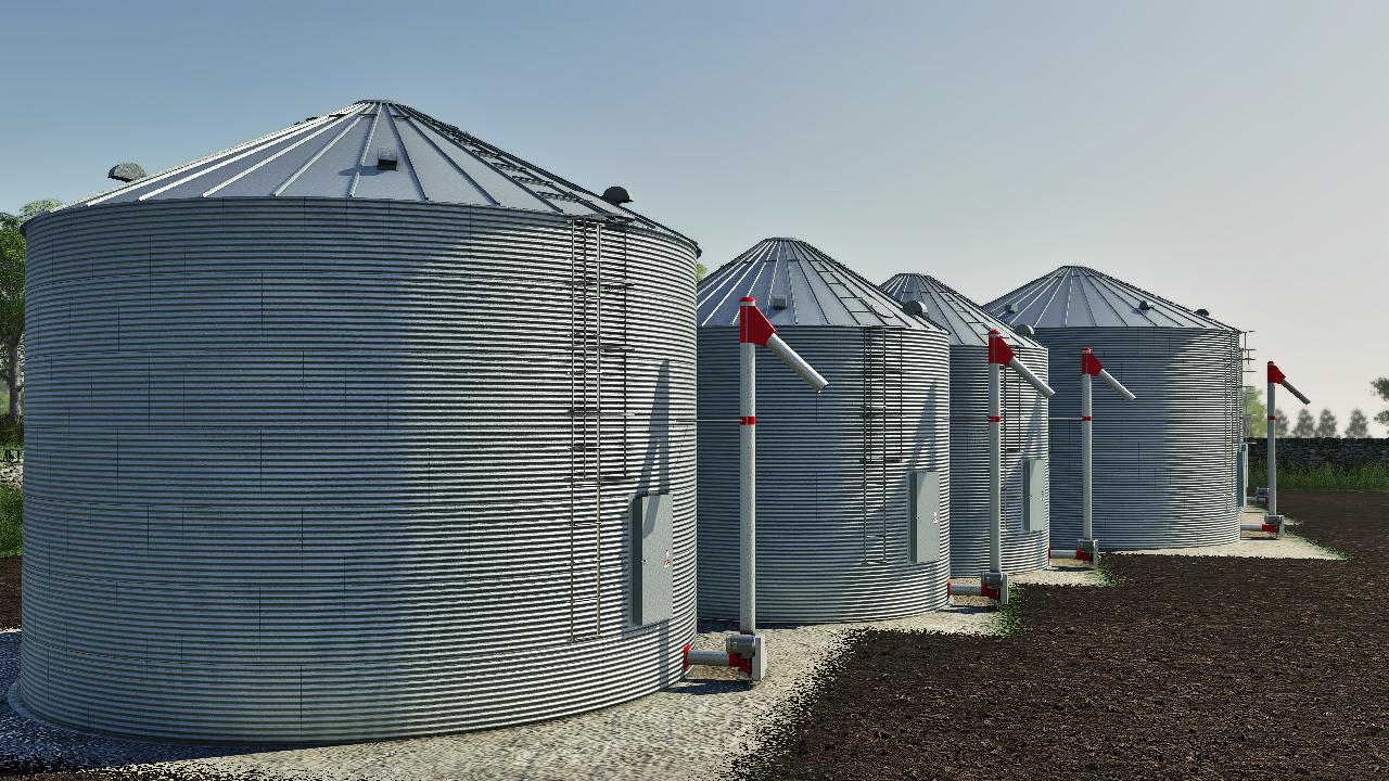 Placeable grain silos