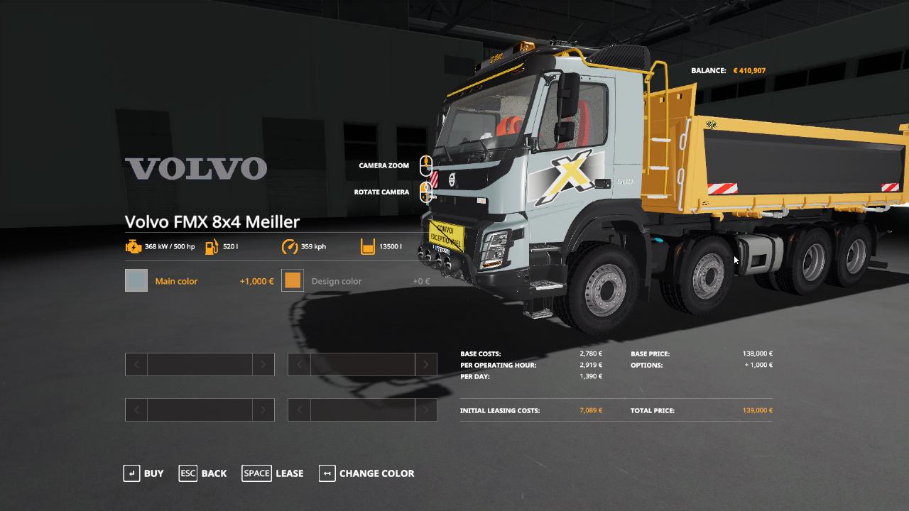 Volvo FMX 8x4 + Meiller Tandem Pack