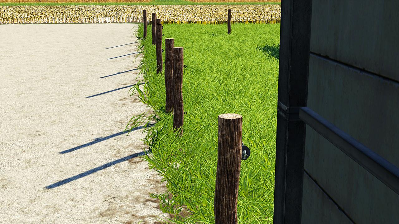 Wooden and wire barrier