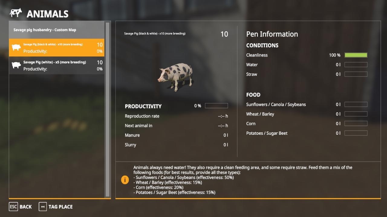 Animal Species - cochons sauvages Pack