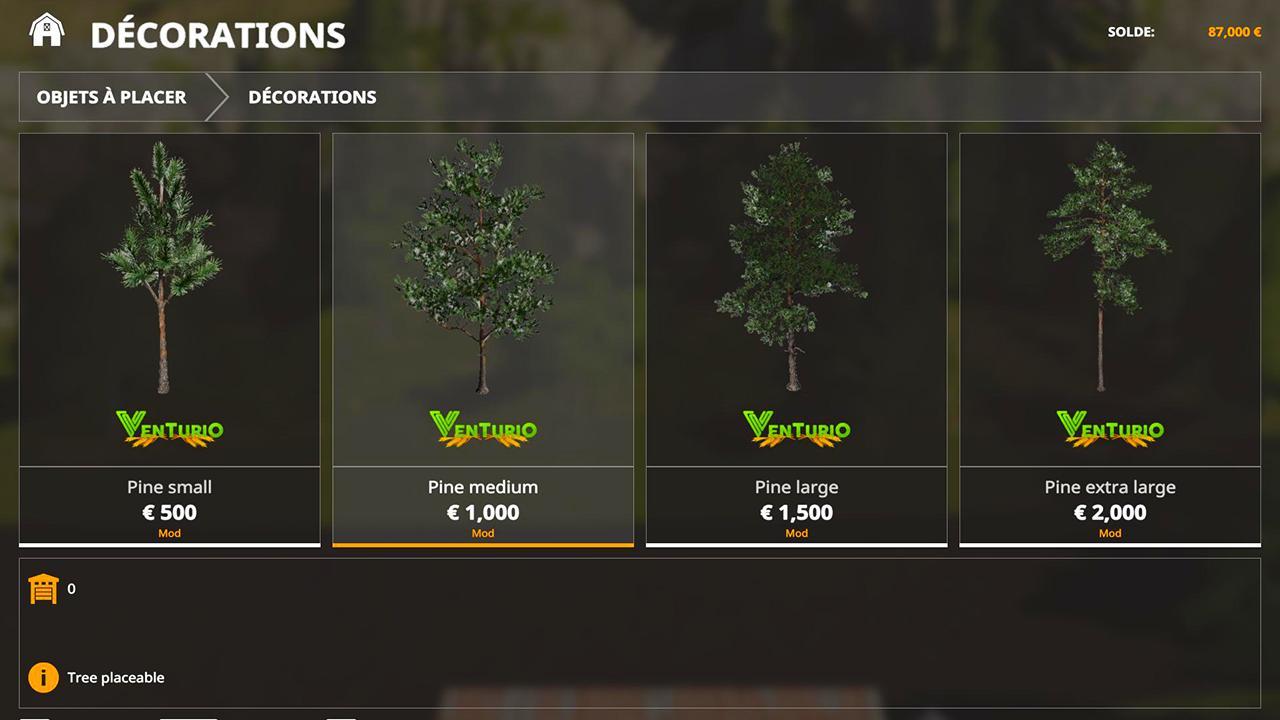 Placeable trees pack