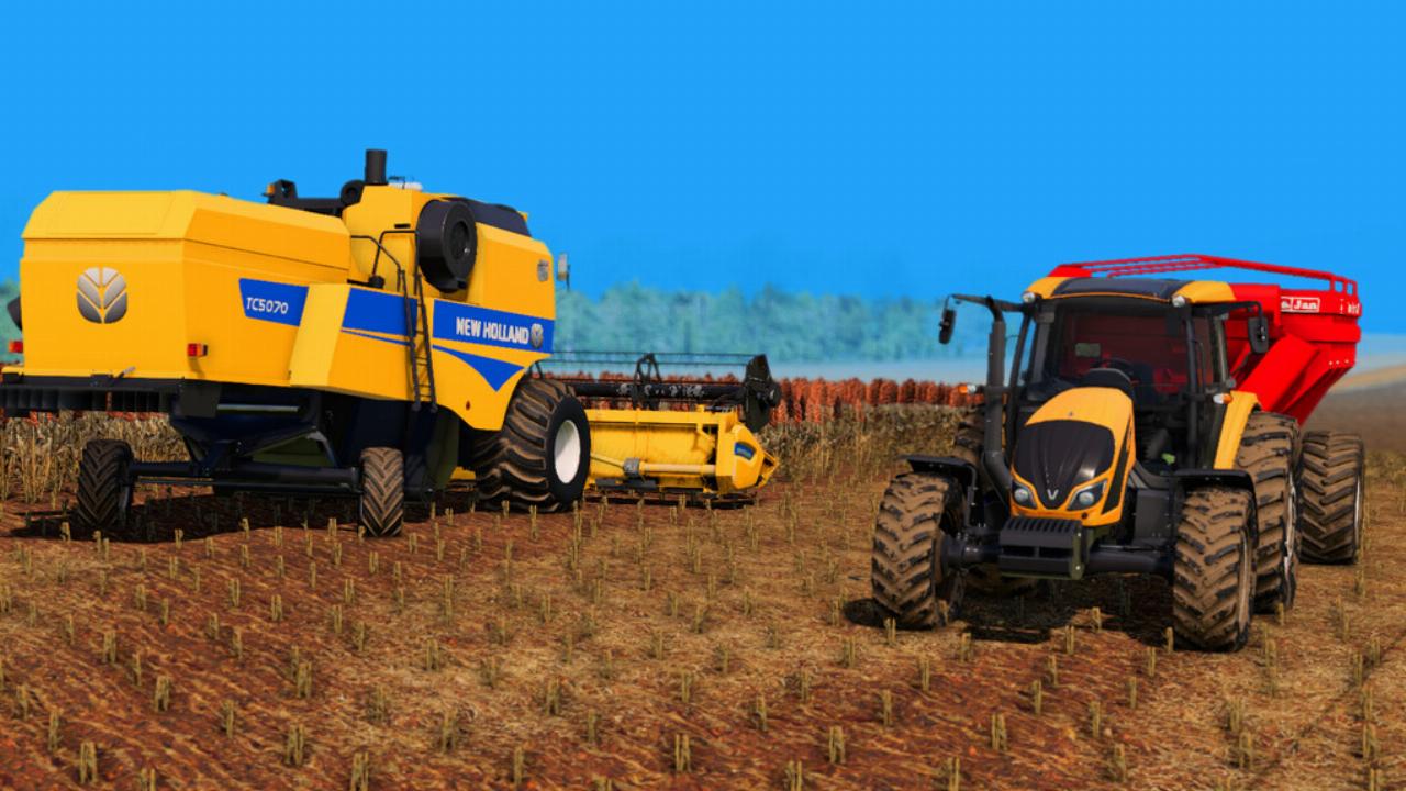 NEW HOLLAND TC 5070 AND VARIFEED 20FT