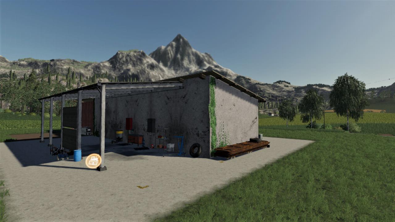 Werkstatt mit Maschinenlagerung