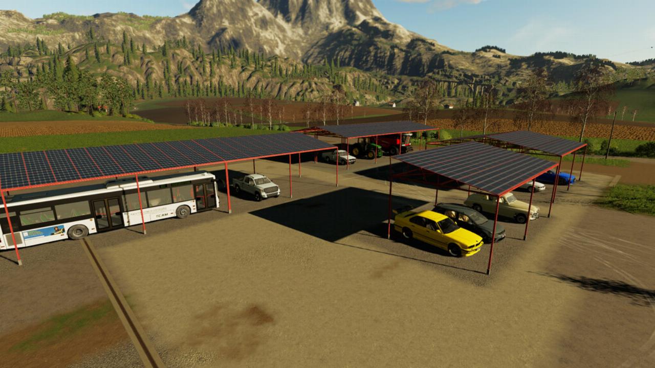 Hangars métalliques avec panneaux solaires