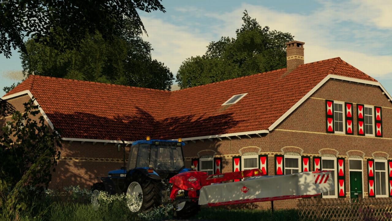 Old Styled Farmhouse With Barn
