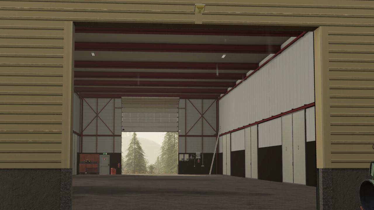 Grand hangar à machines