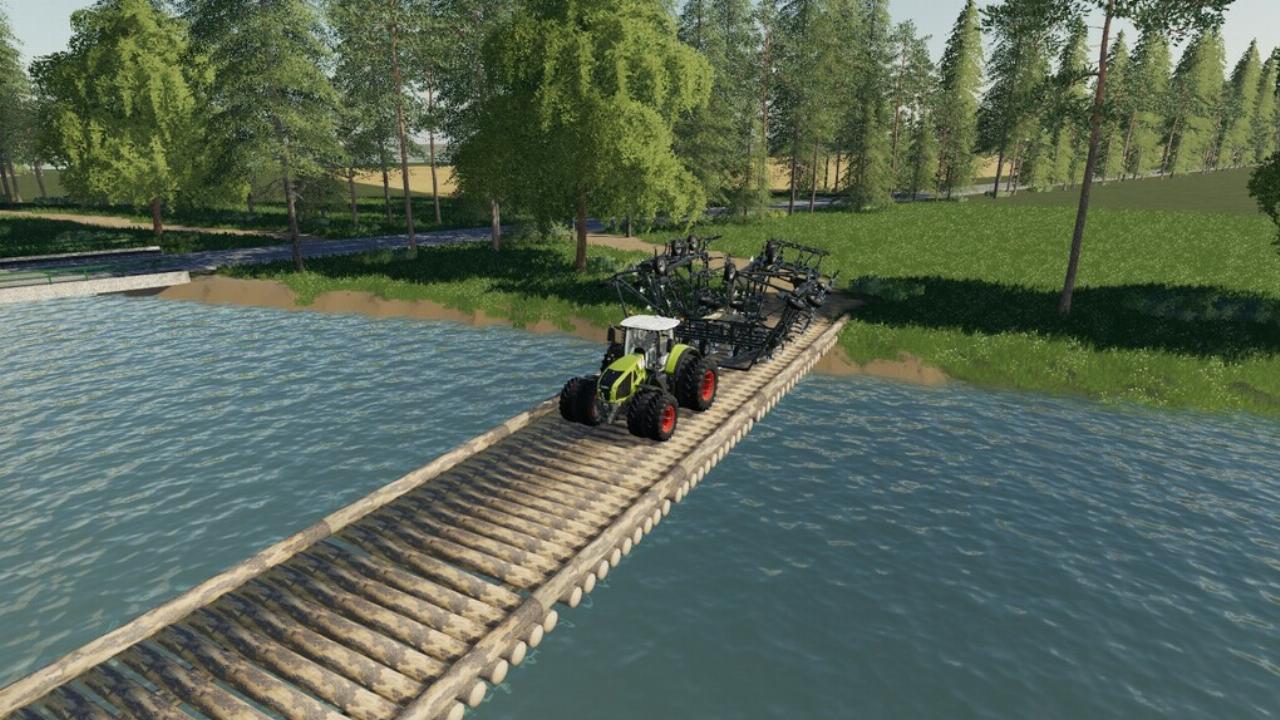 Platzierbare Holzbrücke