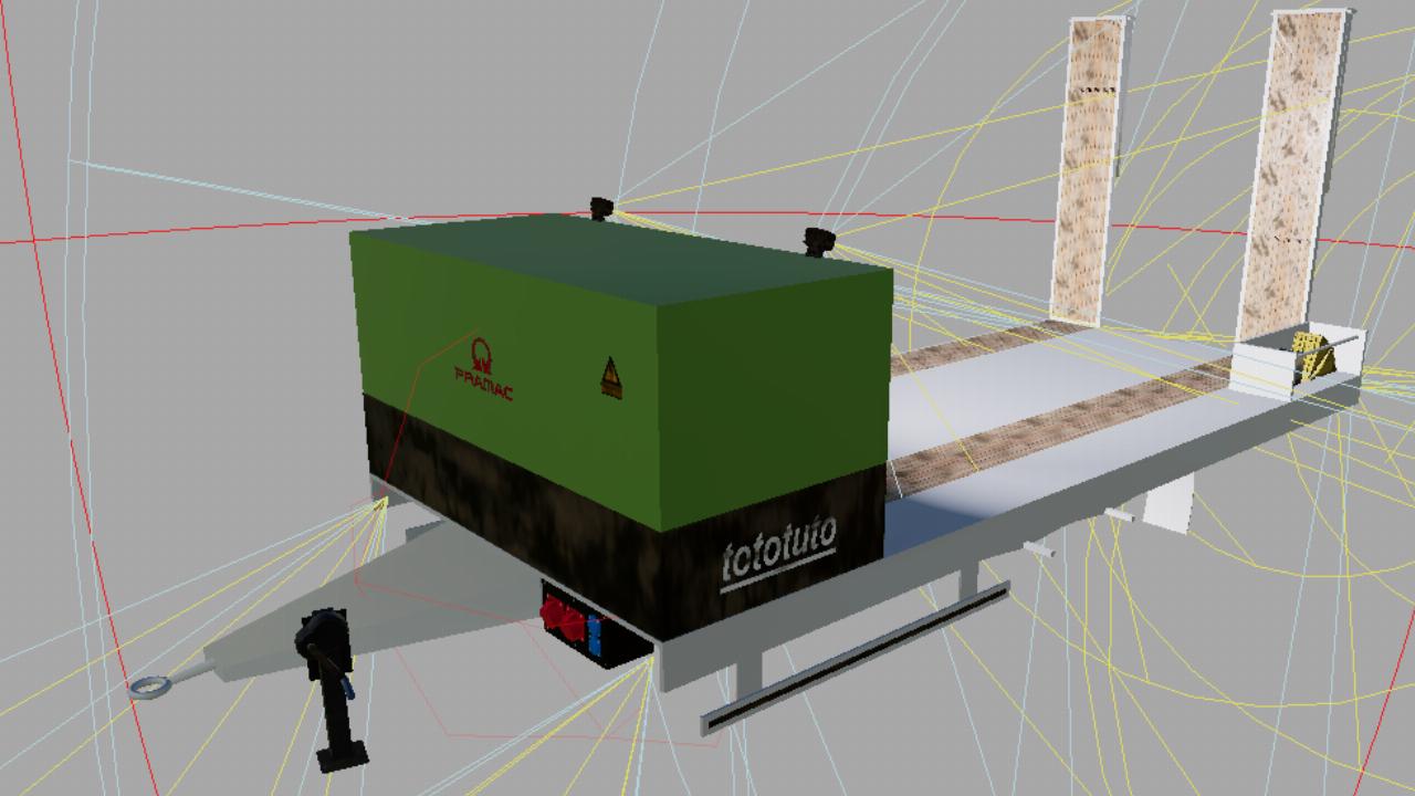 Machine carrier trailer with generator