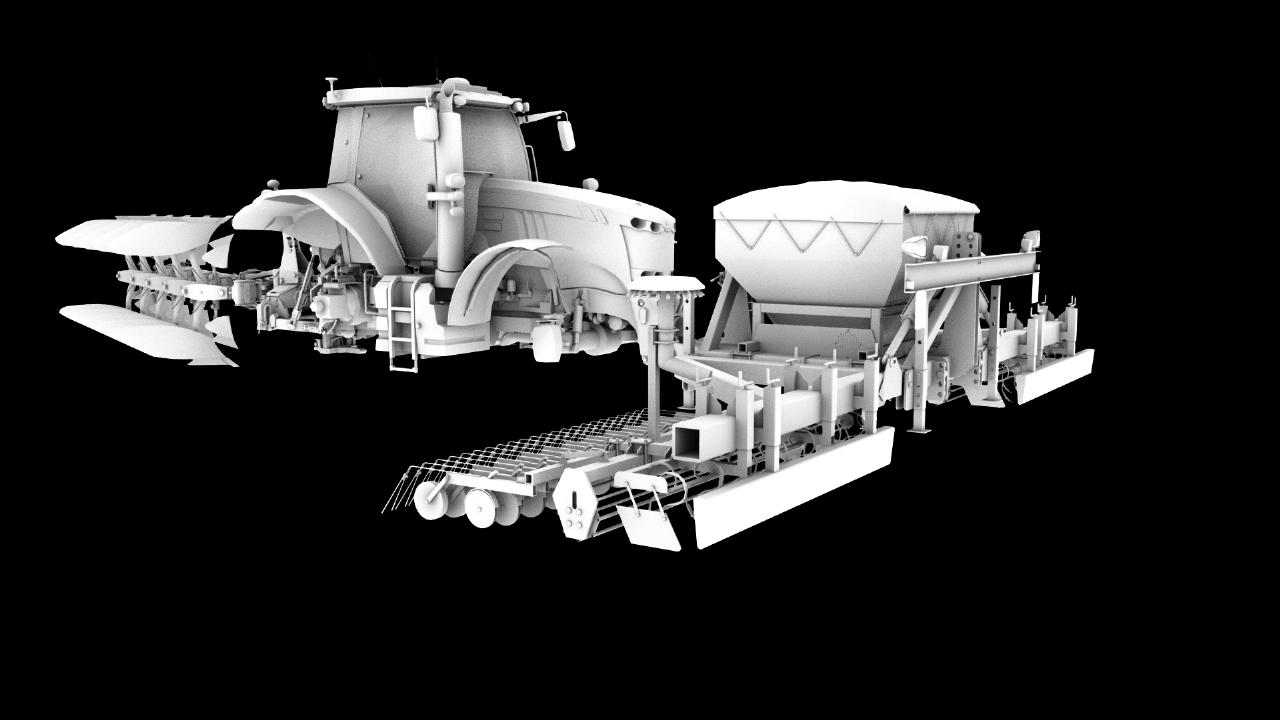 Prototype seed drill for plowing