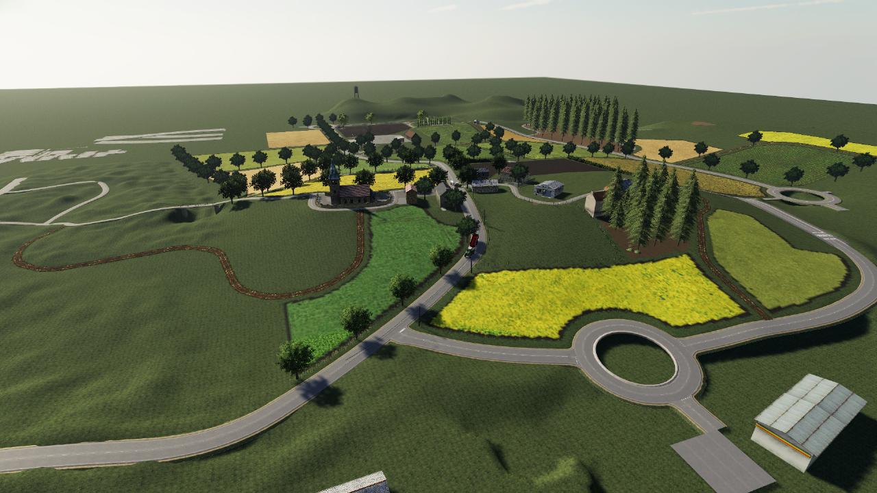 Beginning of the village and surrounding fields ๐