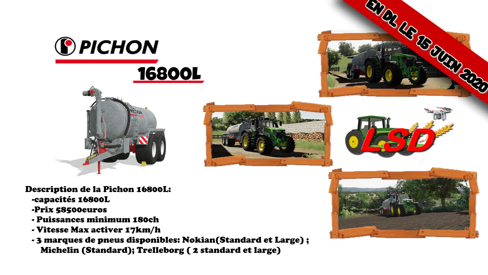 Pichon 16800L slurry tanker
