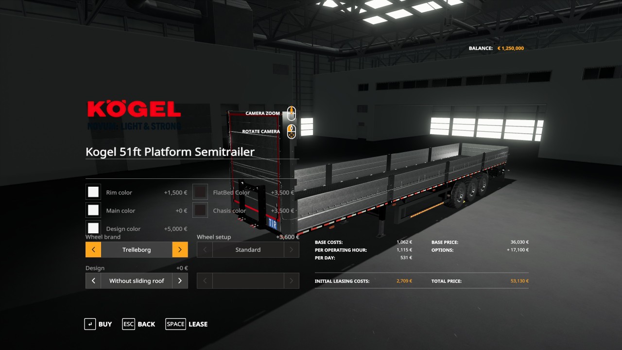 Kogel 51ft Platform Semitrailer (AutoLoad)