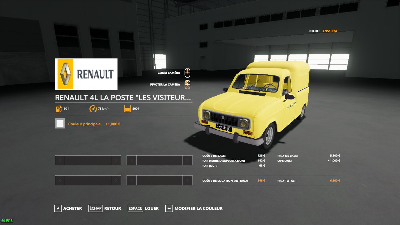 Renault 4L - La Poste 1962 "Les Visiteurs"