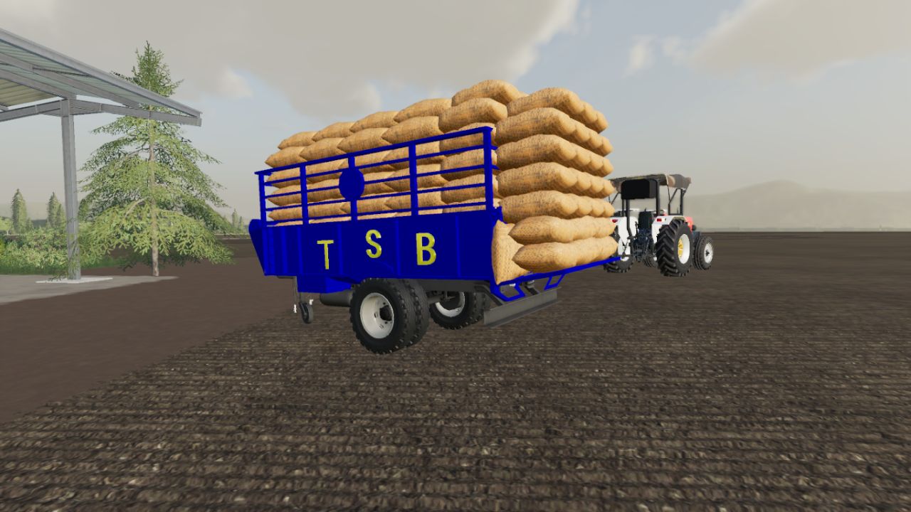 Trailer with Potato Bags