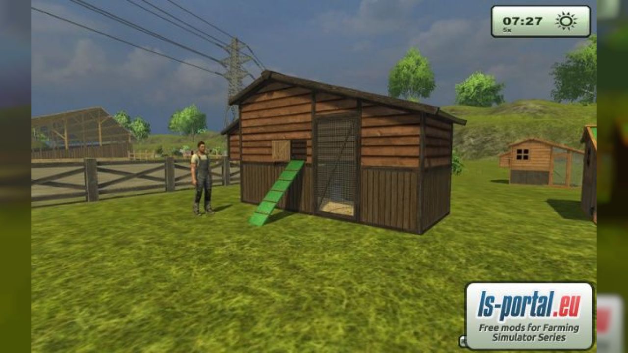 Chicken coop with eggs