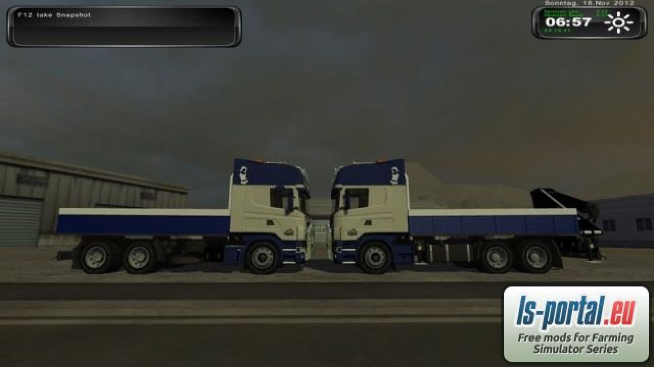 Scania R500 Pritsche and R500 Pritsche with crane