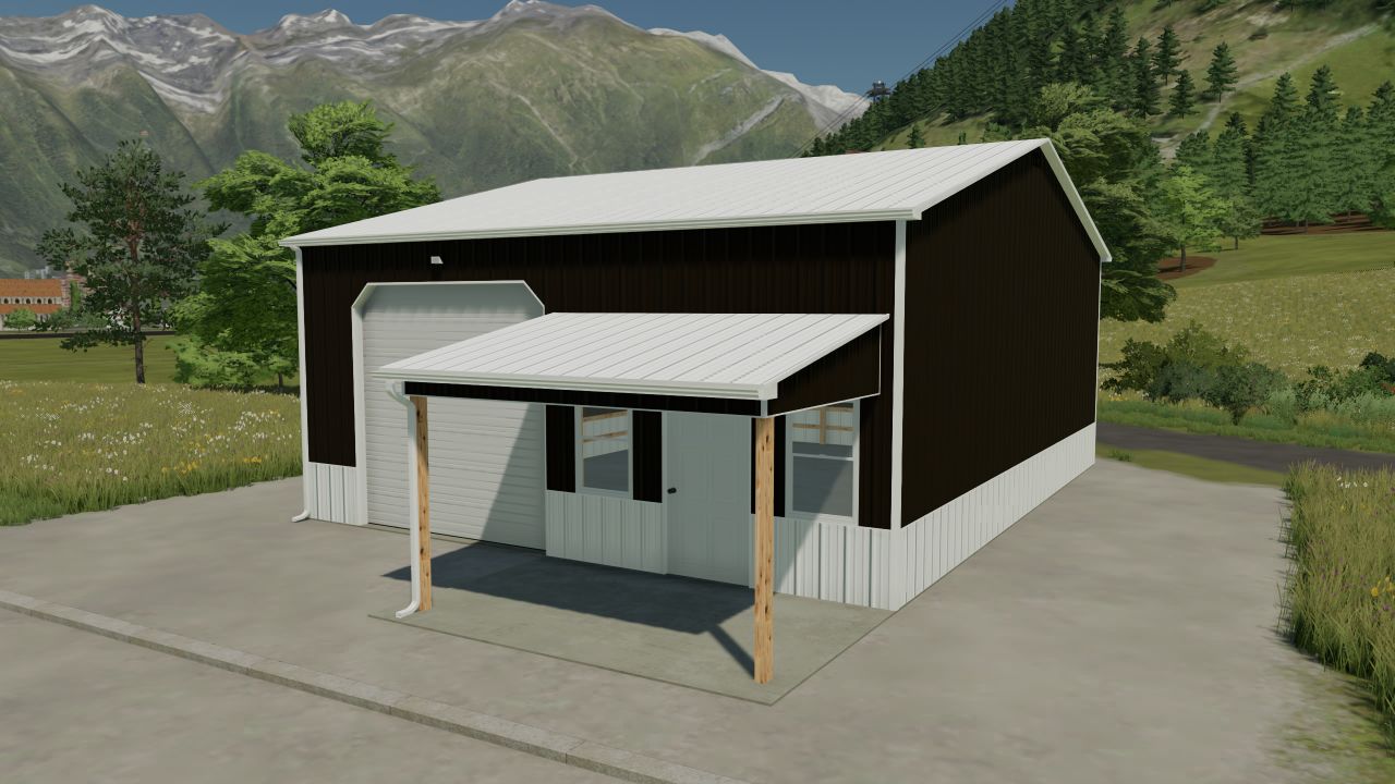 32x40 Schuppen mit Veranda