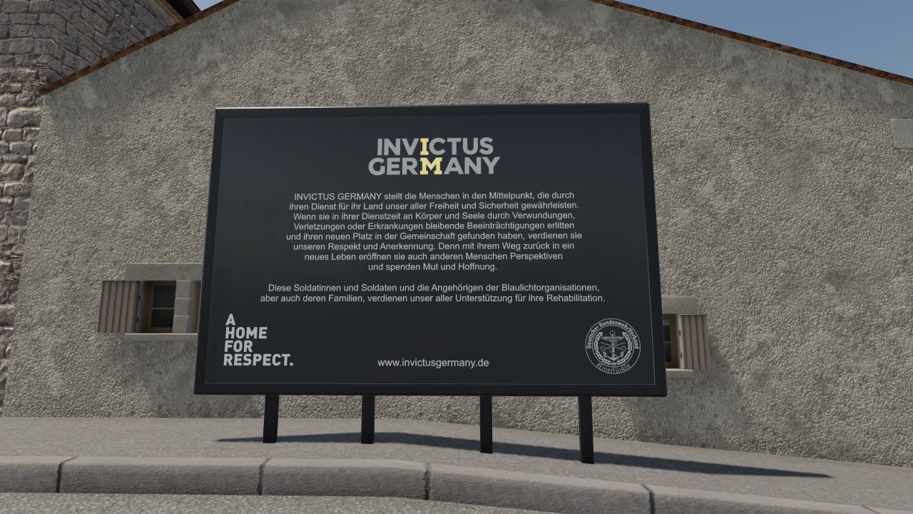 Advertising sign "INVICTUS GERMANY"