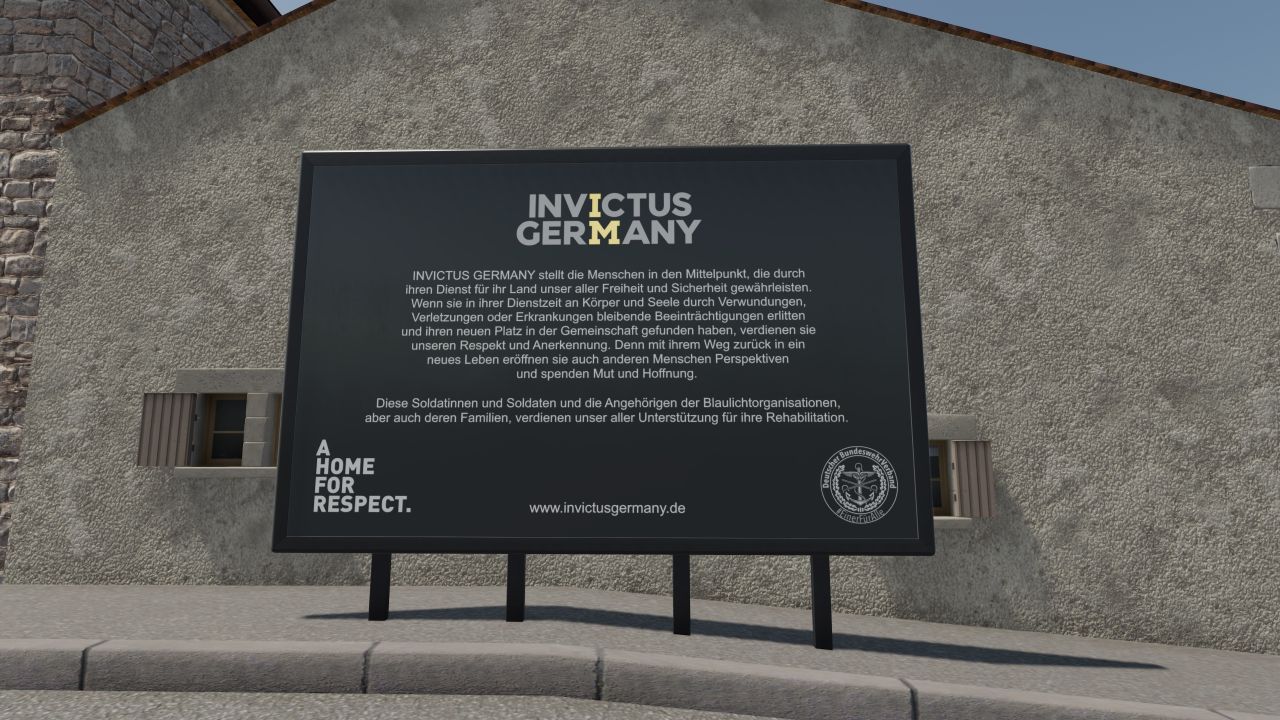 Werbeschild „INVICTUS GERMANY“