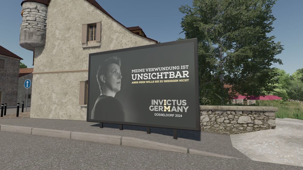 Advertising sign "INVICTUS GERMANY"