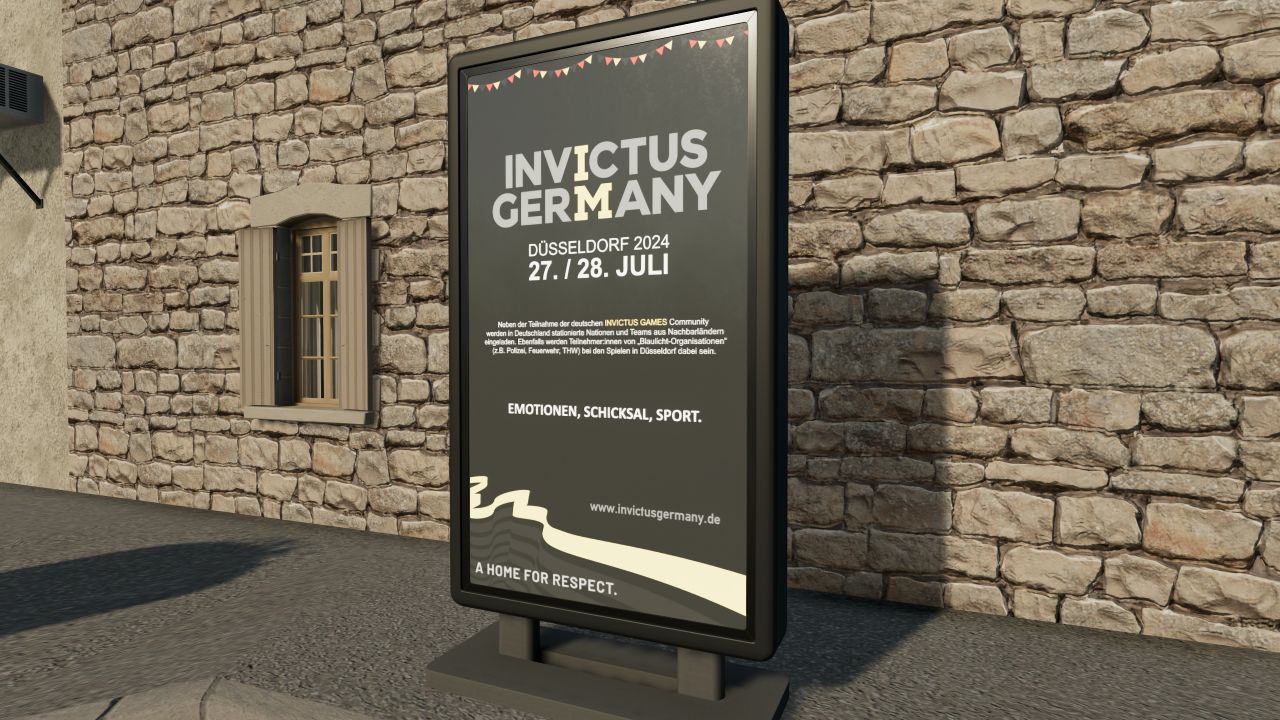 Advertising sign "INVICTUS GERMANY"