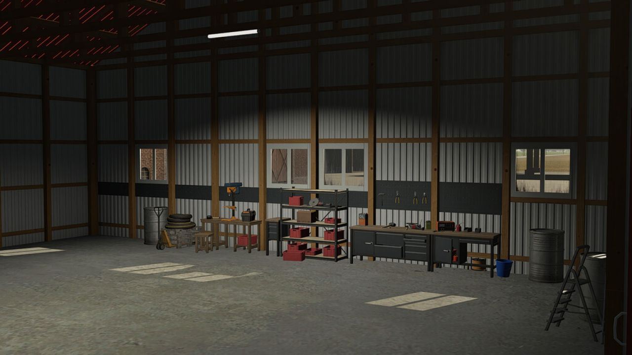 American Garage With Workshop