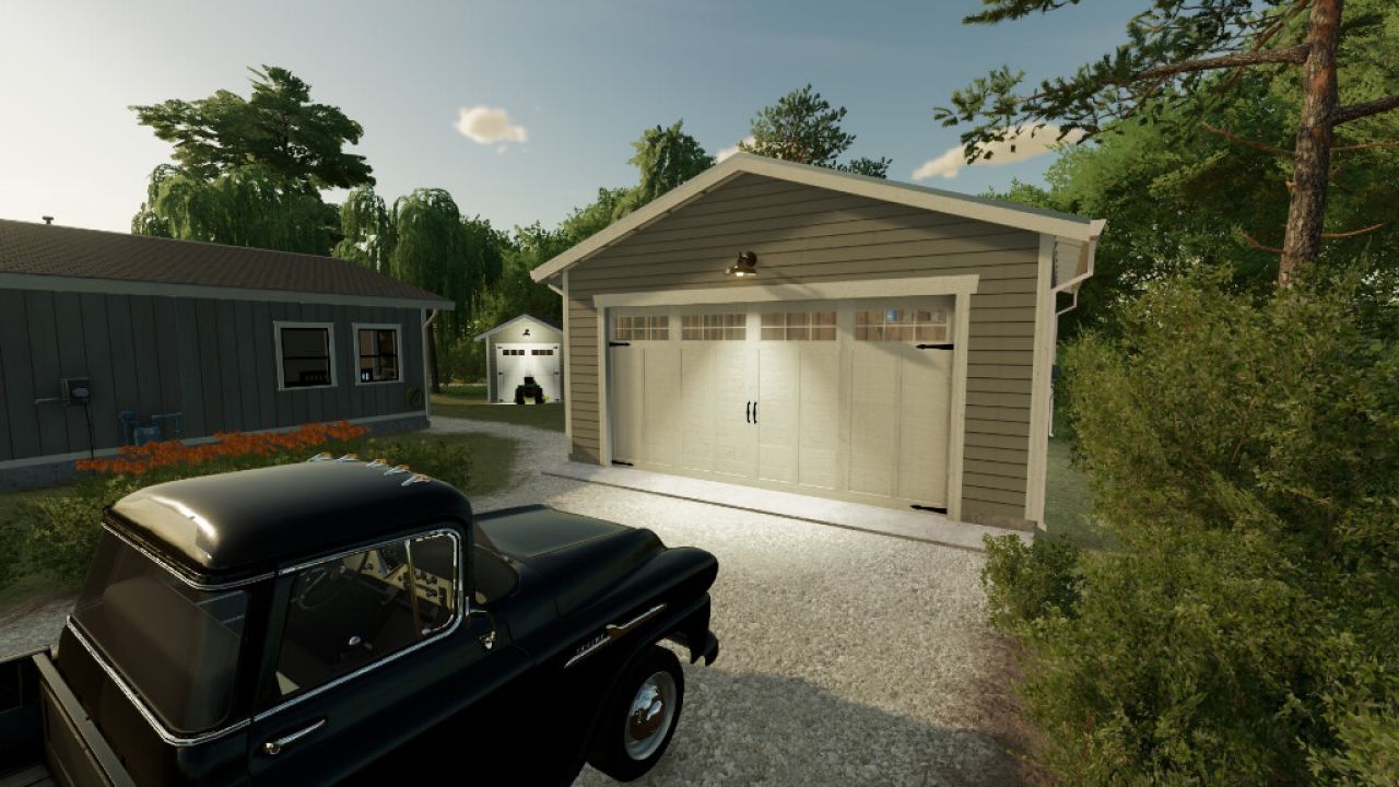 Amerykański garaż na dwa samochody