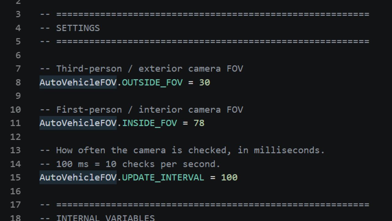 Automatic Vehicle FOV