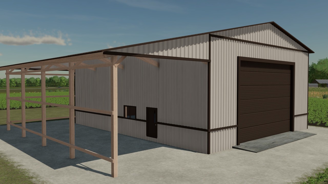 Beige und brauner Hangar