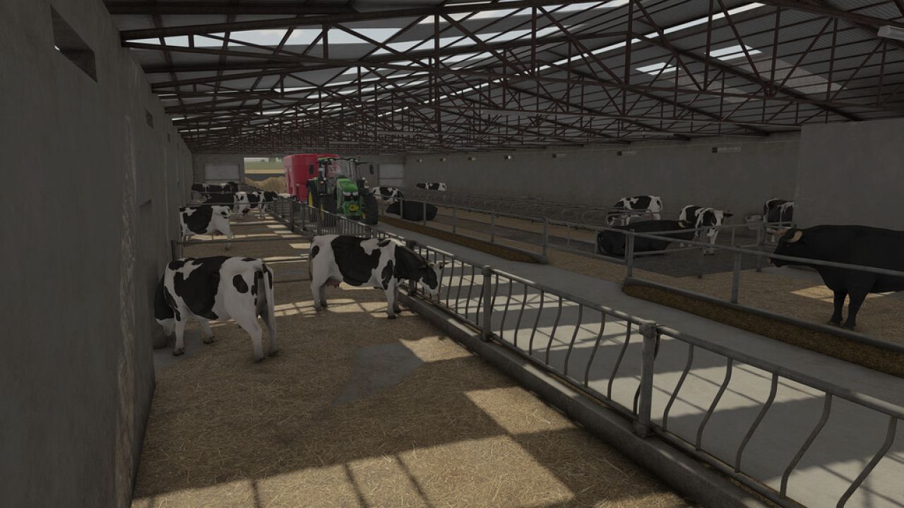Duża odnowiona stodoła dla krów